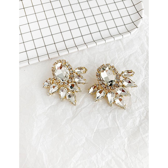 LRC Anting Tusuk Fashion Alloy Studded Geometric Earrings D02340