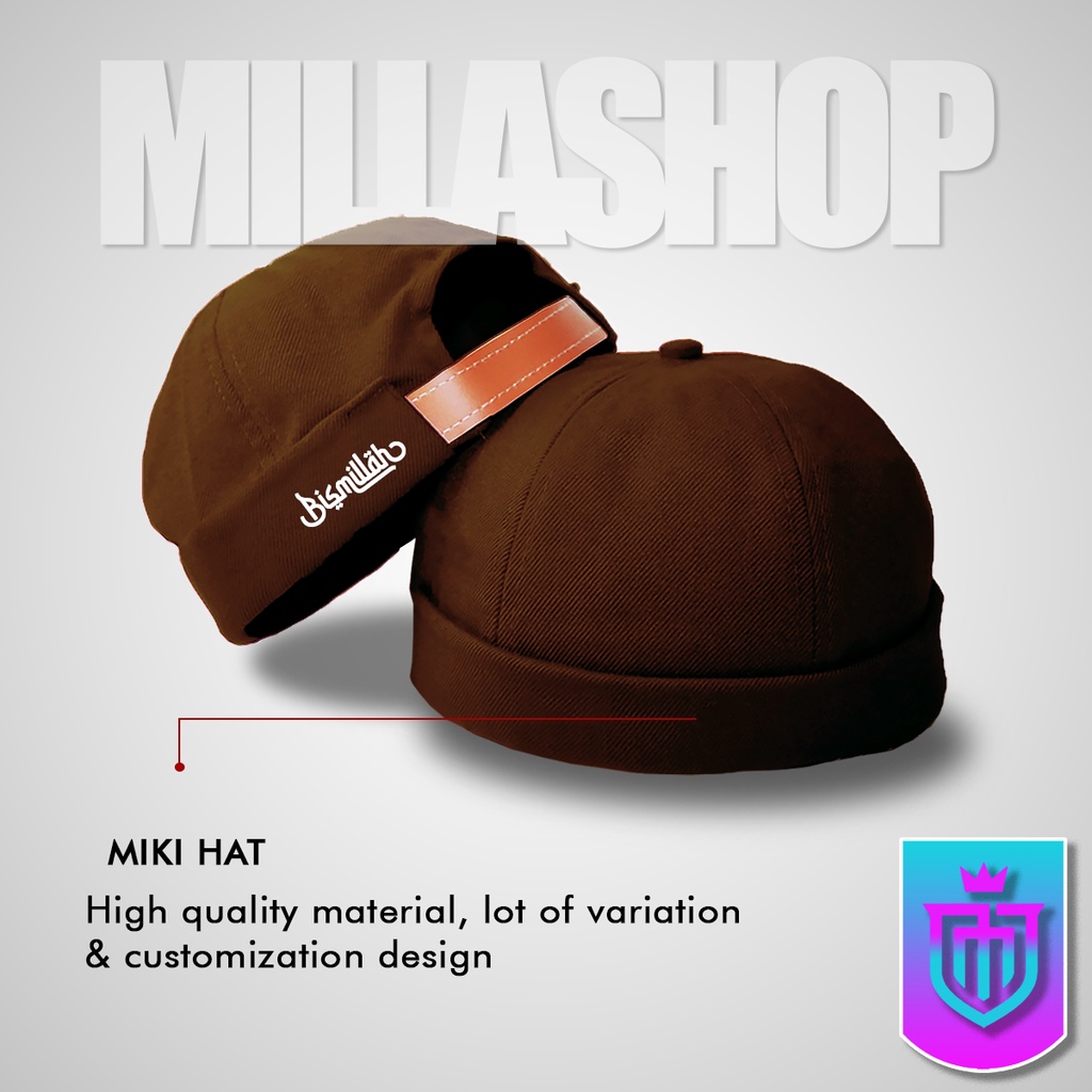 Peci Miki Hat DEWASA Topi Peci Miki Hat BISMILLAH Logo