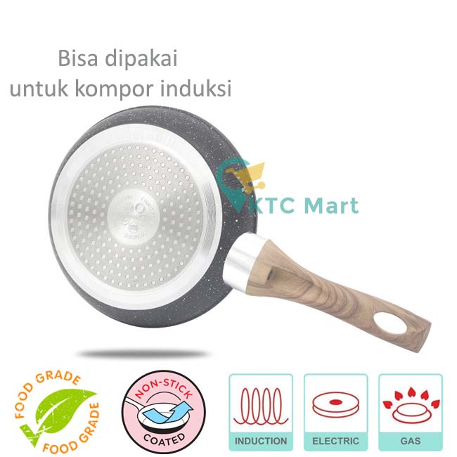 [PROMO] Granite Frypan Anti lengket Marble Induksi | Premium Cookware | Penggorengan Anti Lengket Non Stick