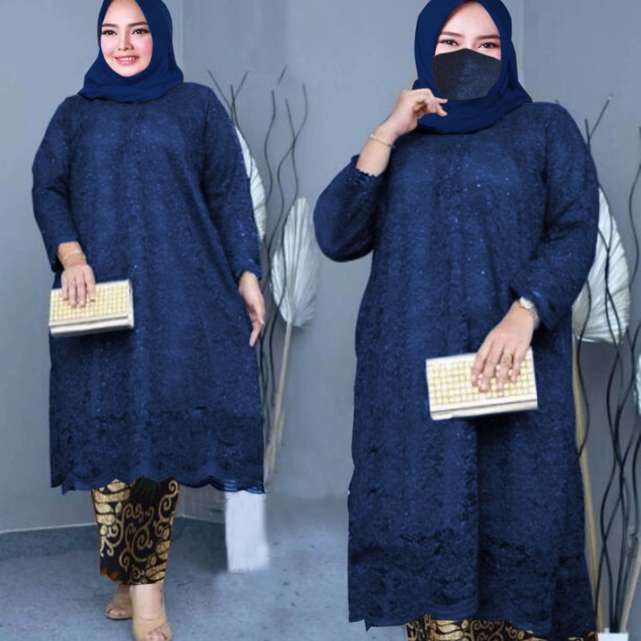 Setelan Kebaya Brukat Tunik Brukat Jumbo dan Rok Plisket / Kebaya Modern / Set Kebaya Jumbo / Kebaya Kurung / Kebaya Brokat / Kebaya Wisuda / Kebaya Pesta / Kebaya Original / Kebaya Murah / Big Size / Batik Wanita / Kebaya Wanita