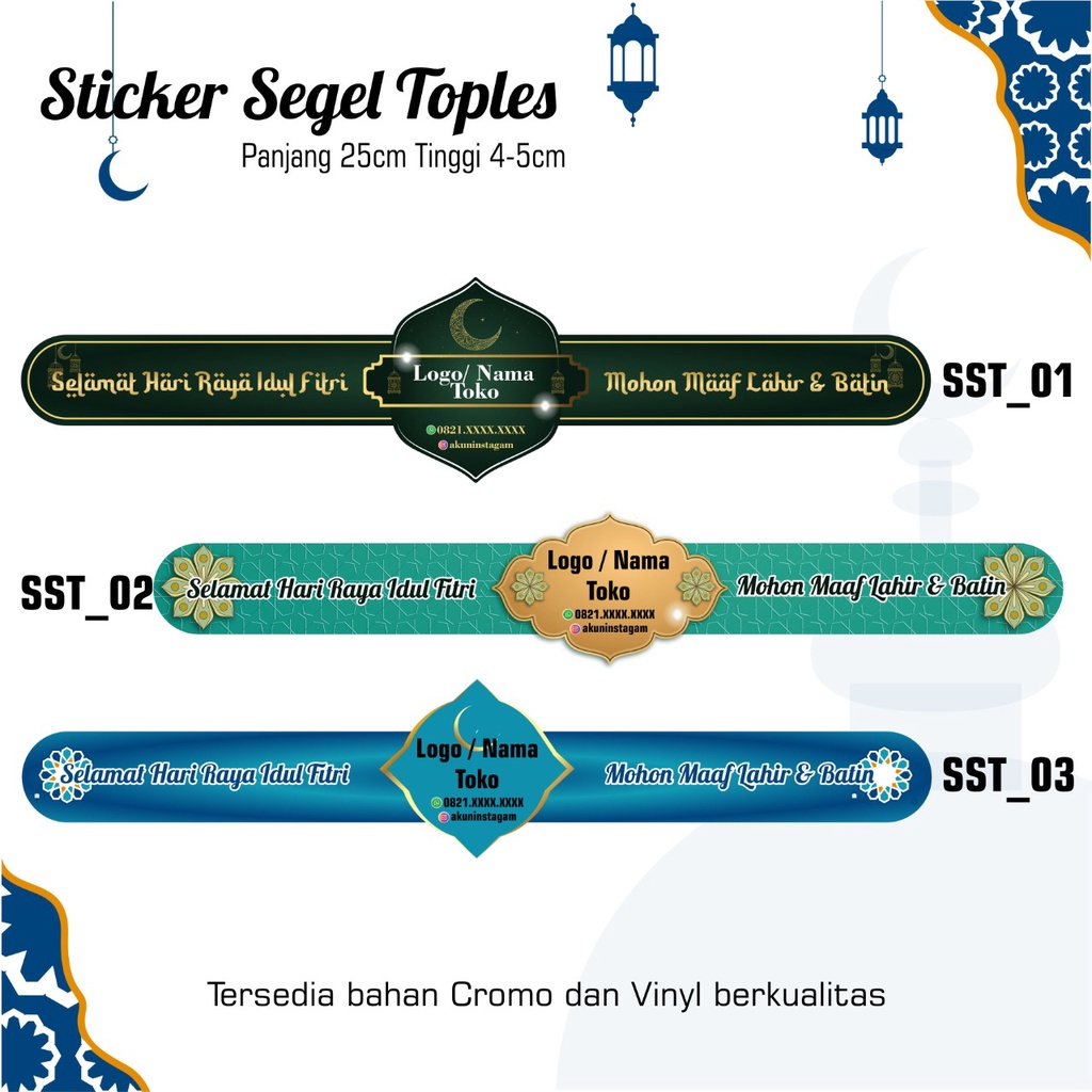

STIKER TOPLES KUE KERING / STICKER LABEL LEBARAN IDUL FITRI / STICKER UNTUK MAKANAN BAHAN CROMO