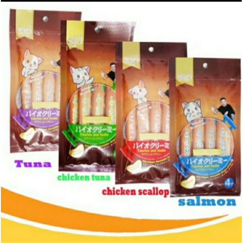 Bio Snack Liquid 15 gr x 4 cemilan Kucing Snack penambah Nafsu Makan