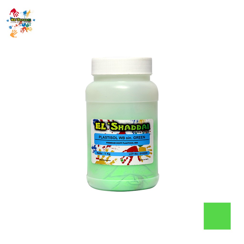 Plastisol Hijau Stabilo WB Elshaddai plastisol green tinta sablon kaos manual
