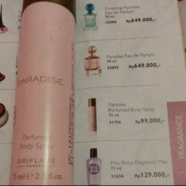 Oriflame Paradise Perfumed Body Spray