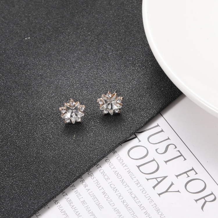 Pentagram Zircon stud anting-anting untuk wanita sederhana anggun all-match kecil earbud cocok antin