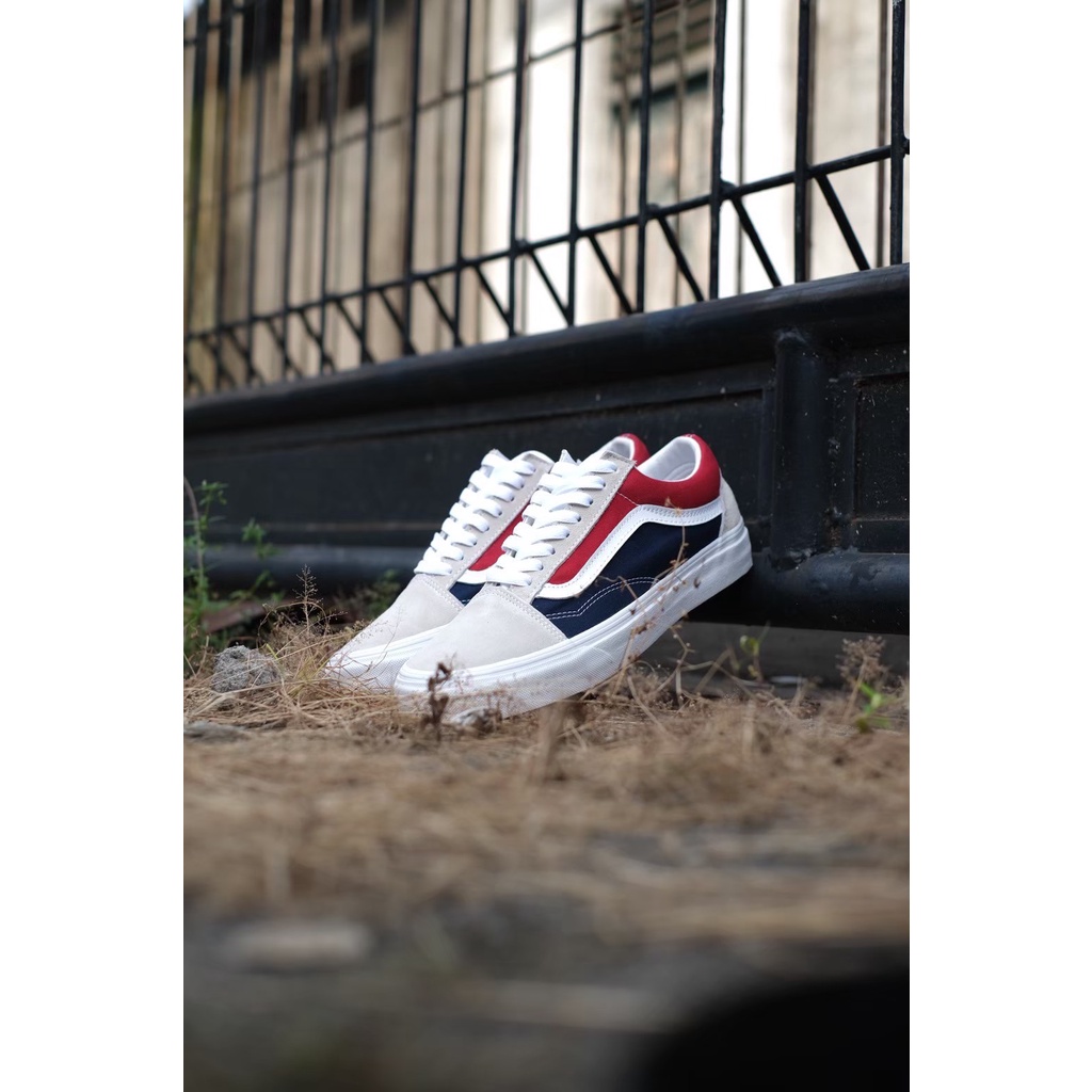 Vans Oldskool Retro Block White Red/Blue