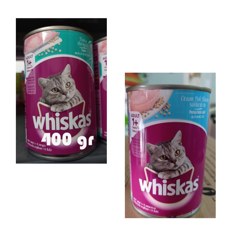 Whiskas kaleng 400 gr adult makanan kucing 400gr