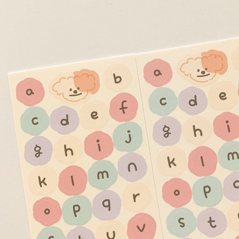Stiker Alfabet / Stiker Huruf Bahasa Inggris Berwarna / Stiker Foto Mini K-Multi-letter