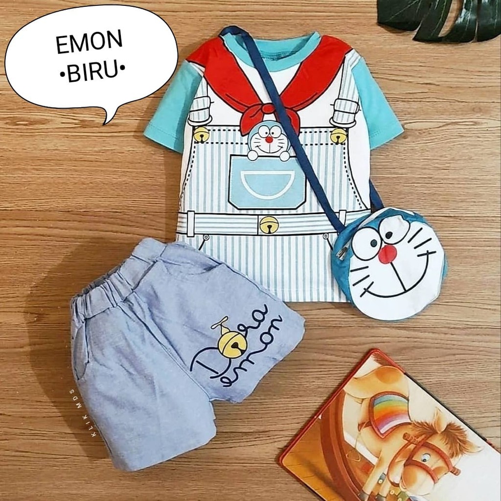 Klik Mds Setelan Baju Anak Bayi Laki-laki Bel Kucing Free Bag 1 Ukuran Usai 2-9 Bulan