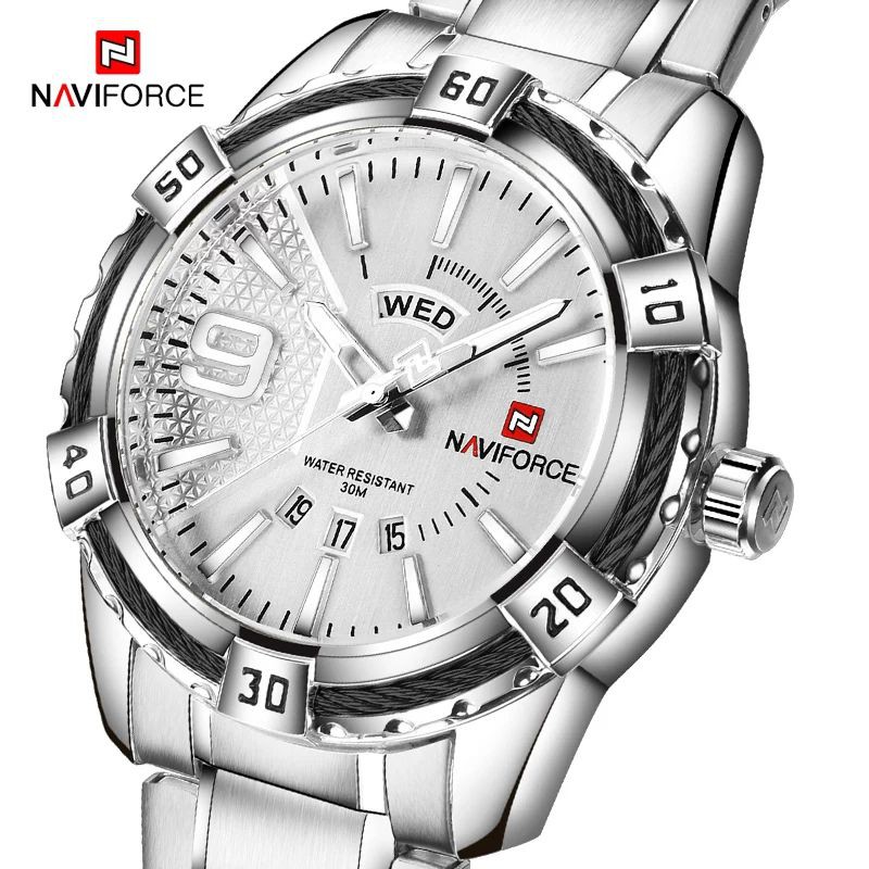 JAM TANGAN PRIA CASUAL MEWAH TERBARU MEREK NAVIFORCE NF-9117 P