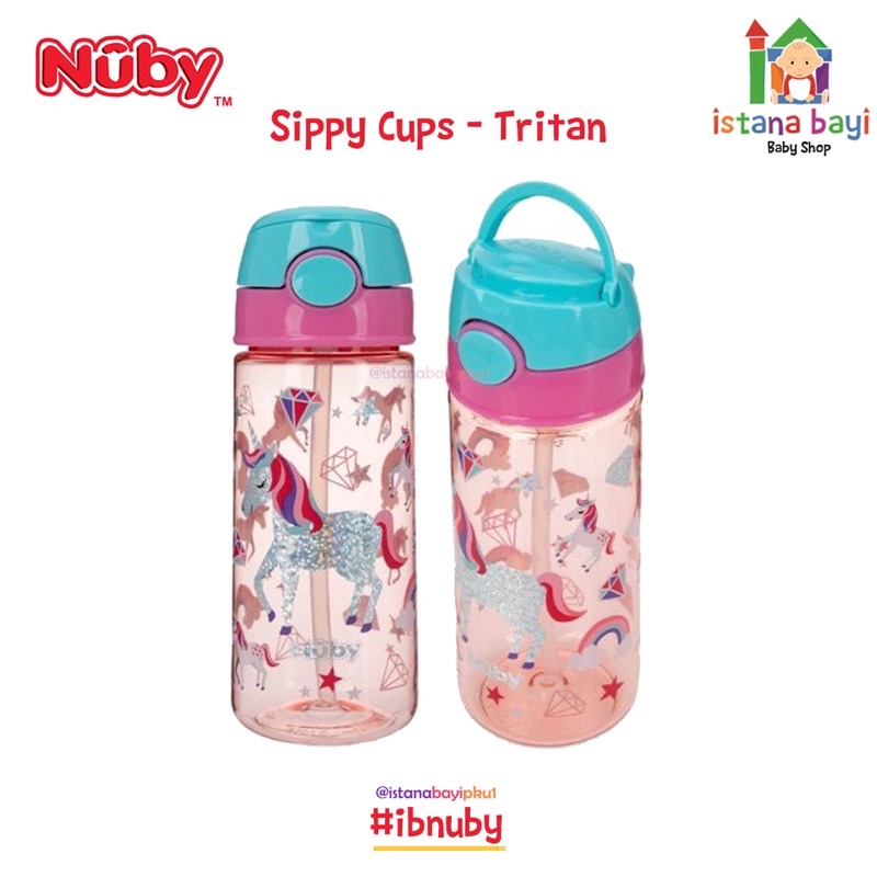 Nuby Tritan Flip It Glitter  Cup - Botol minum anak