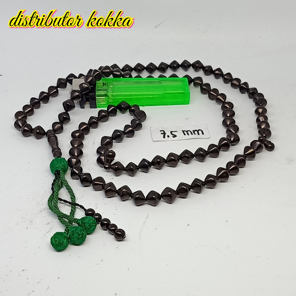 ( SUPER MURAH ) Tasbih Kokka kaukah 99 wajik rumbai 7,5 mm hitam