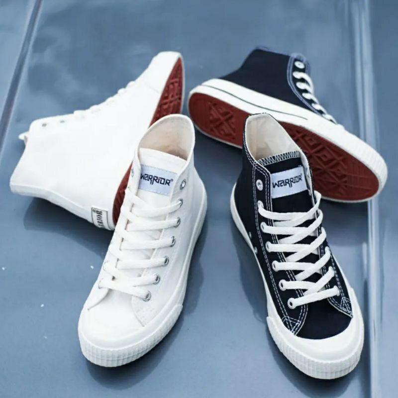 Jual Sepatu Warrior Venus High Cut Black White / All White - HC ...