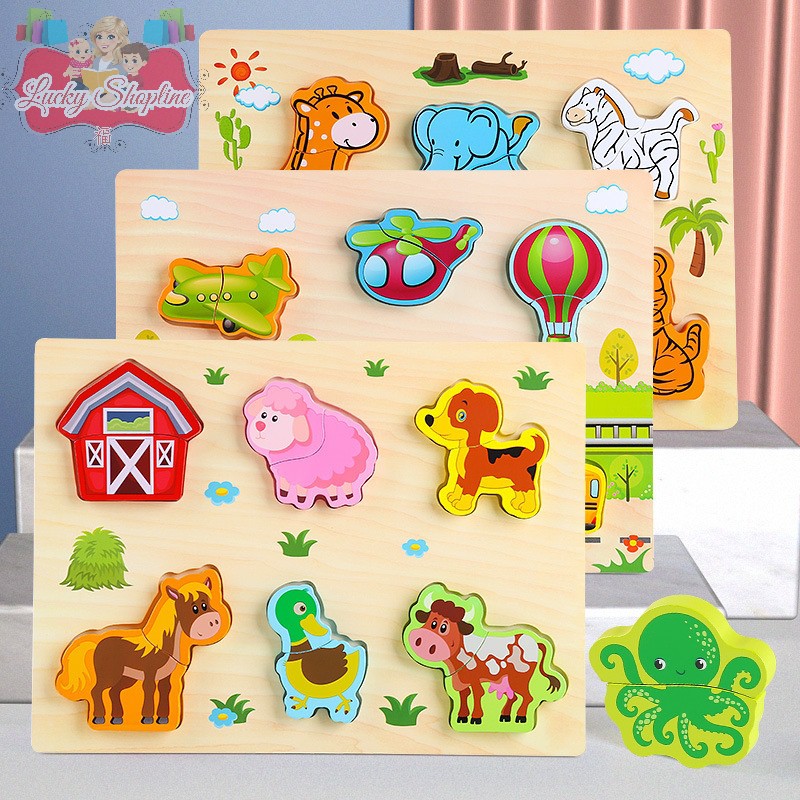 [BIG SALE] Chunky puzzle - puzzle anak - mainan edukasi - puzzle kayu