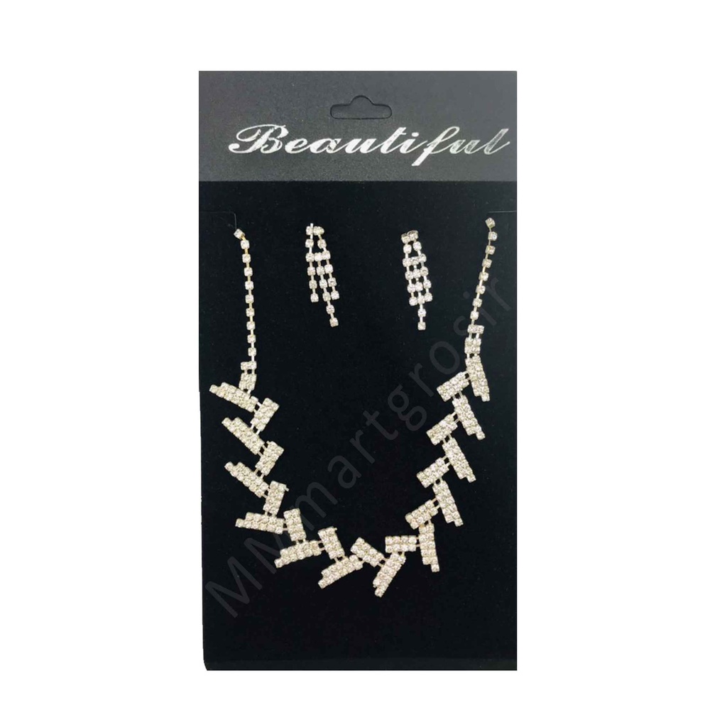 Yinda Kalung 1 / 1 Set Kalung&amp;Anting Permata / Kalung Fashion / Aksesoris