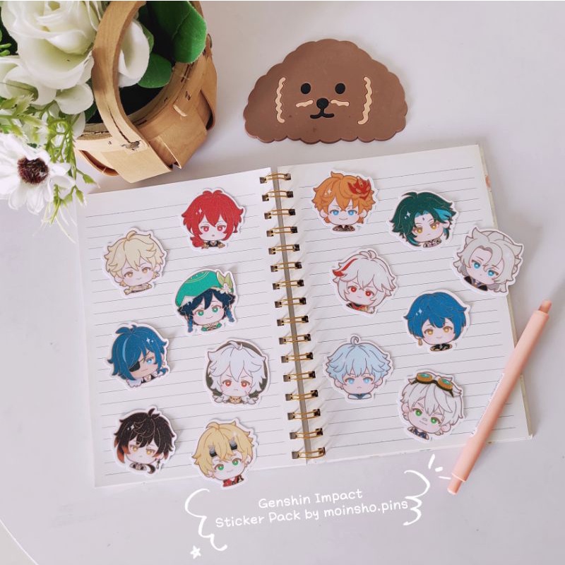 

Genshin Impact Sticker Pack by moinsho.pins / Stiker glitter fanmerch