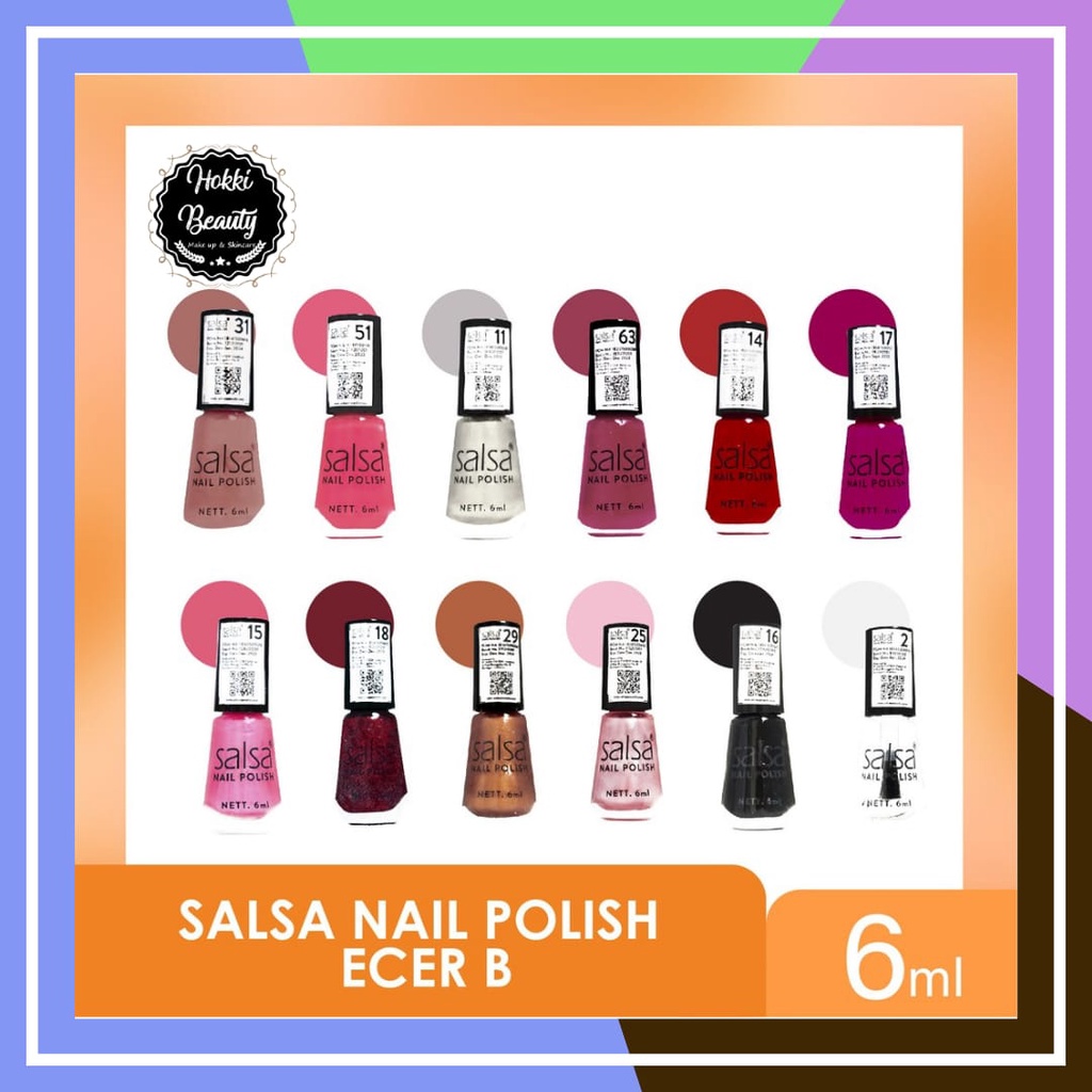 NAIL POLIS SALSA WHITE MILK COLOR / KUTEK PUTIH SUSU, HITAM, BENING PER LUSIN