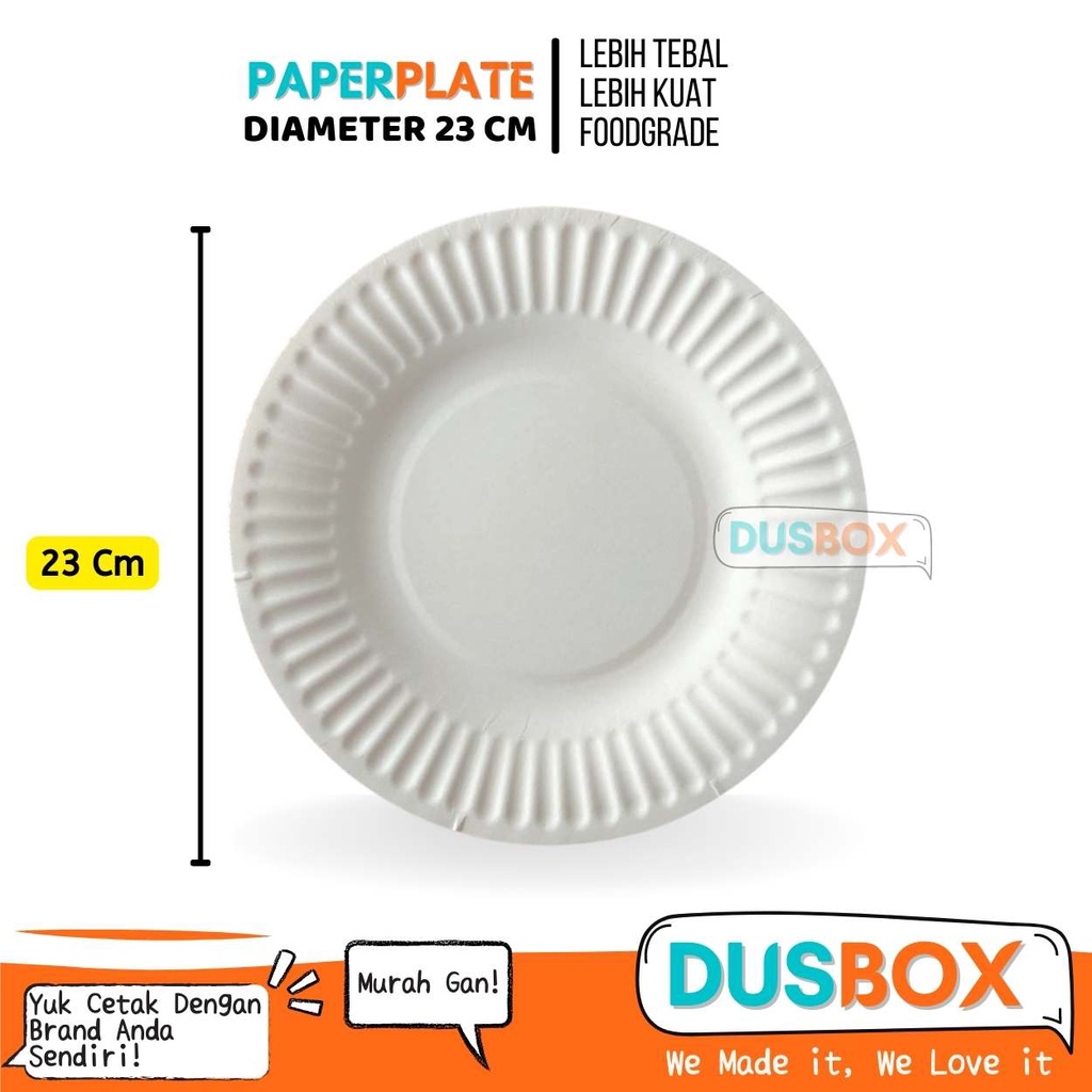 Piring Kertas / Piring Kertas Besar / Paper Plate / Piring Kertas Putih