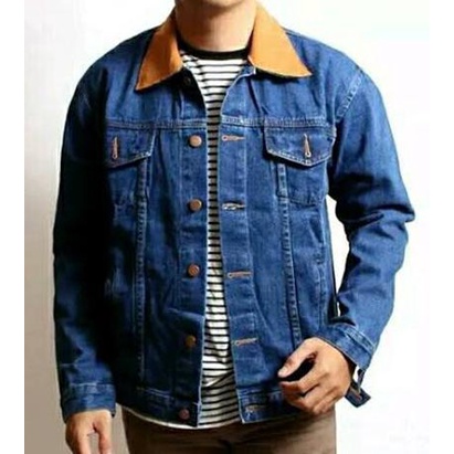Ard Jaket Jeans Denim Pria Hitam Tebal / Jaket Levis / Jaket Denim / Jaket Dilan / Jaket Jeans 77