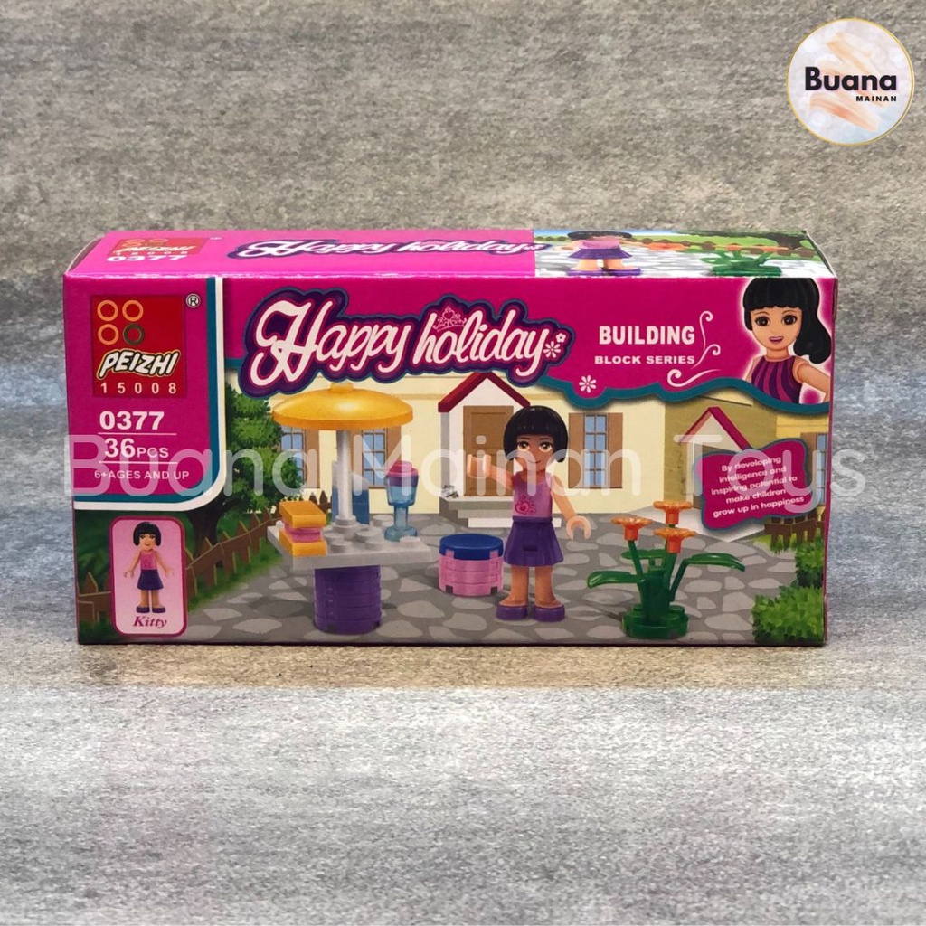 BRICKS PEIZHI HAPPY HOLIDAY 0377 MINI FIGURE KARAKTER FRIENDS MAINAN EDUKASI ANAK CEWE PEREMPUAN BRICK BLOCK