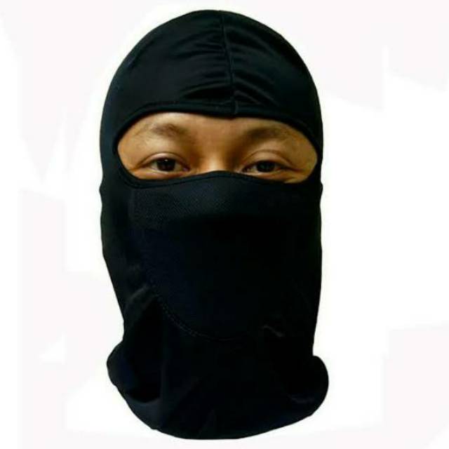 Siaga Corona | Balaclava | Masker Biker's Ninja Full Face BLACK LUBAY