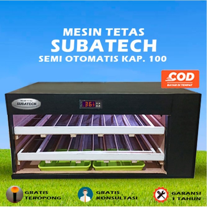 Mesin Tetas Telur Full Otomatis Penetas Rak Geser SUBATECH MTFORG100 RMT