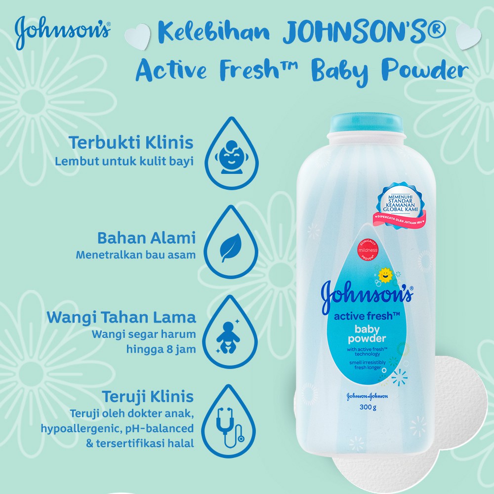 ☘️ CHAROZA ☘️ JOHNSONS / JOHNSON Blossoms / Milk + Rice / Bedtime / Reguler / Active Fresh / Cornstarch Baby Powder