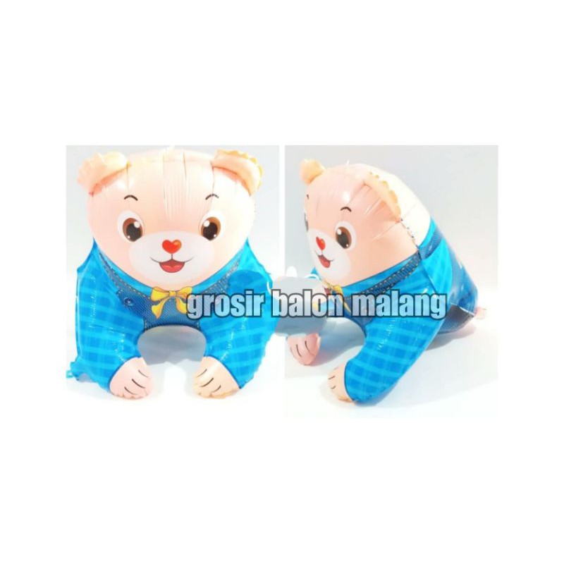 balon bear beruang biru 3D duduk