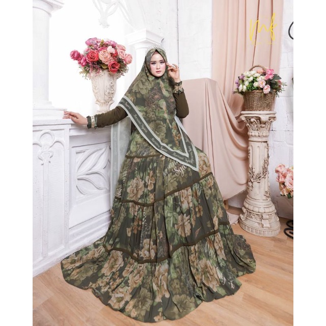 Safitri Syar'i Ori by Mariani Fashion / Gamis Set Syar'i / Gamis Pesta / Gamis Syar'i Mewah / Baju Syar'i Terbaru / Muslimah Branded Wear-2