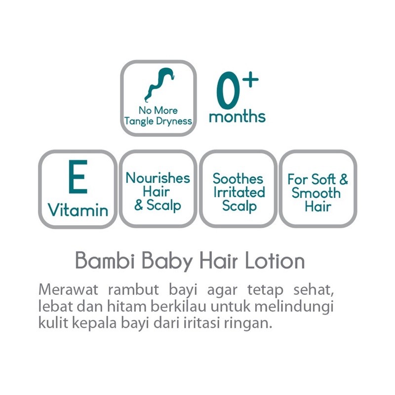 Bambi Hair Lotion 100 ml/baby hair lotion/lotion rambut/minyak rambut bayi