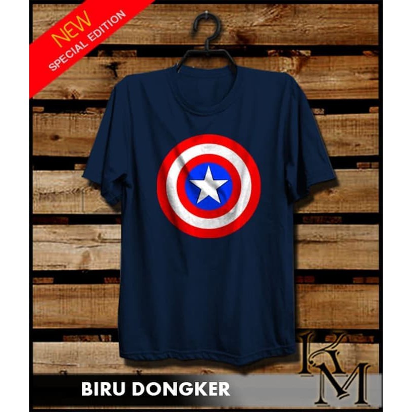 KAOS CAPTAIN AMERICA PRINT BAJU TSHIRT SUPERHERO AVENGERS MARVEL