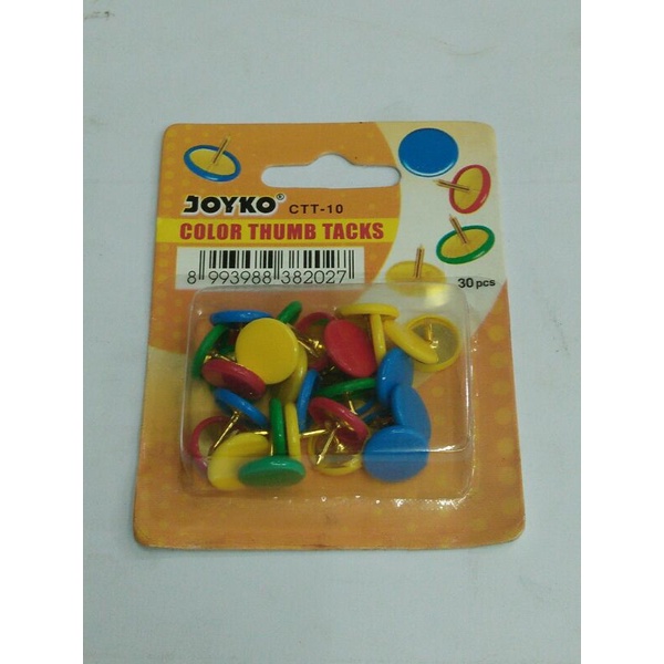 

Pines / Paku Payung Warna Joyko CTT-10 Color Thumb Tacks