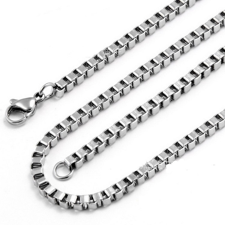 Pria keel chain titanium steel Pria Venesia yang Indah kotak kalung rantai 3mm tebal kalung liontin