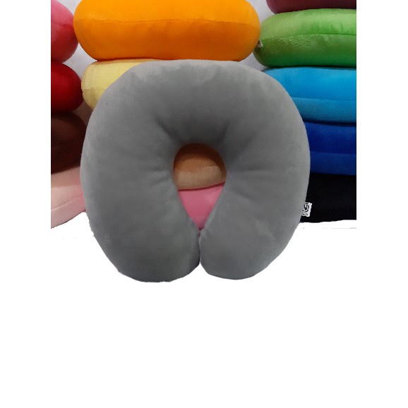 Bantal Leher Warna Polos Bantal Sandar Travel Kantor Mobil Bus dan Pesawat Murah Lembut Ber SNI