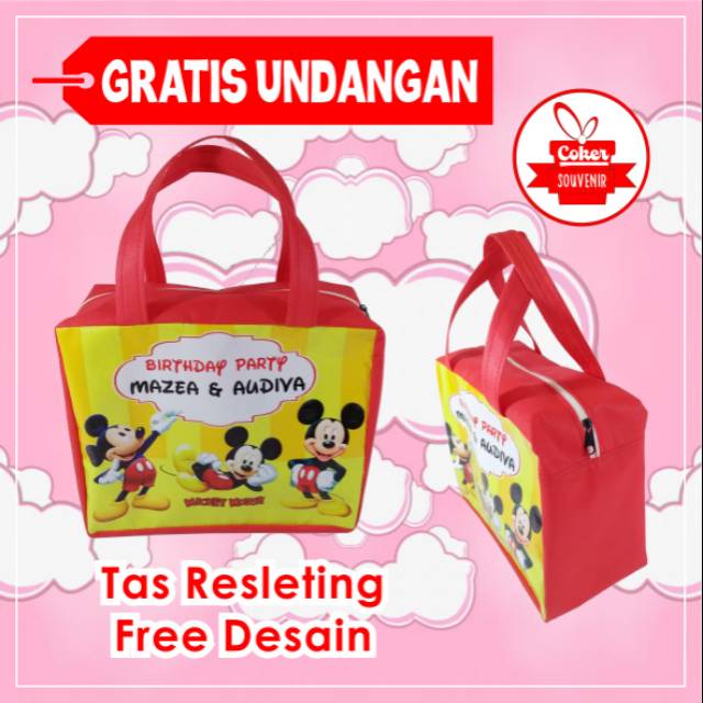 

Tas Ultah cutom mickey mouse souvenir ultah