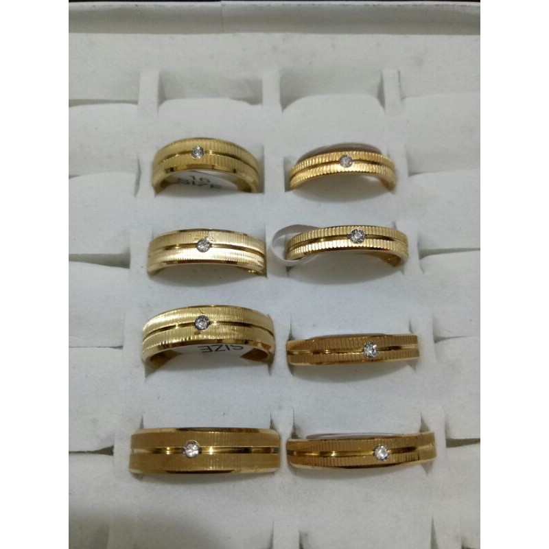 CINCIN GARIS TINTANIUM ANTI KARAT PERMATA HATGA SATUAN