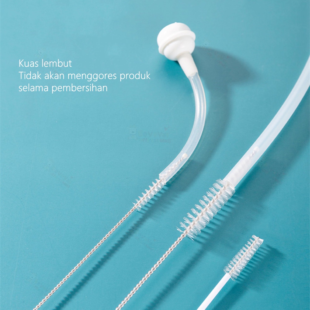 Pembersih Sikat Sedotan Stainless dan Sedotan Sikat Botol Bayi Straw Brush