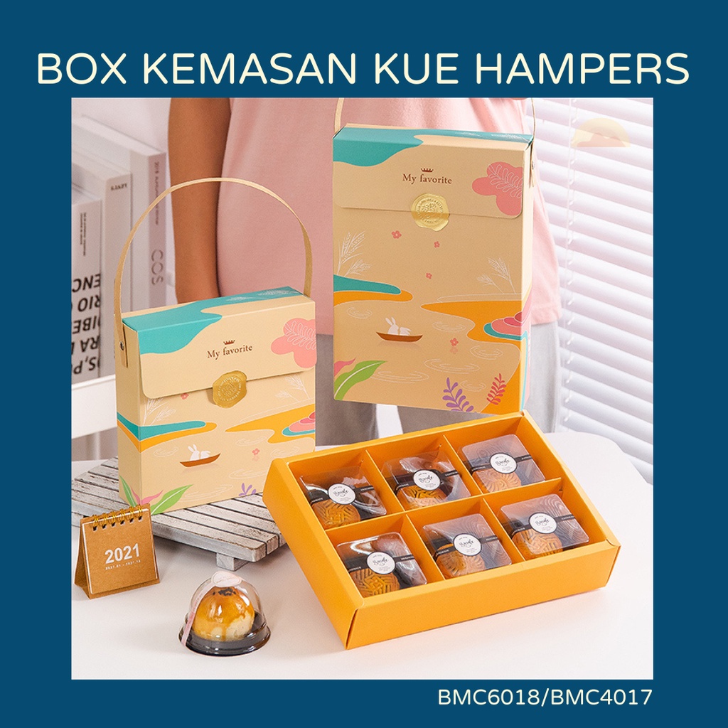 

[5 PCS] Box Kotak Packaging Imlek Nastar Mooncake Kue Bulan isi 6 BMC6018