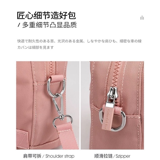 COLORFUL FOX 101 tas selempang wanita import Sling bag wanita bahan nilon parasut