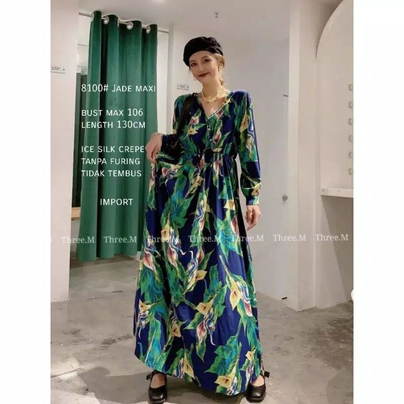Zezz8100 Patricia Jade Maxi import Dress ala Korea Style Korea baju cewek Kekinian baju terusan
