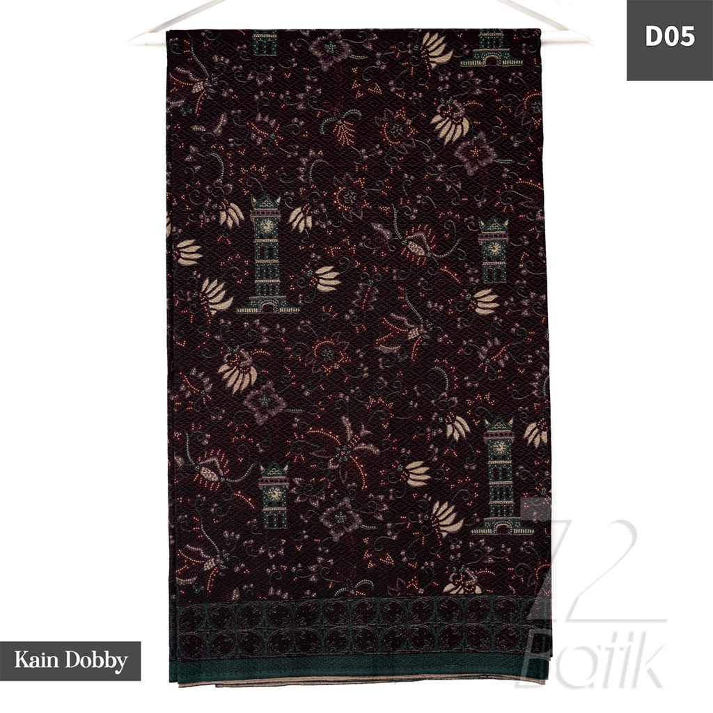 BAHAN BATIK PREMIUM Dobby Motif Jam Gadang Warna Hitam Item Black Dolbi Dobi Doby 729640 CAP 72 - Jarik Jarit Samping Kebat Panjang Batik Dobby Modern Premium Bahan Seragam Batik Pernikahan Kantor Keluarga Murah Kamen Jadi Batik Bali Lembaran