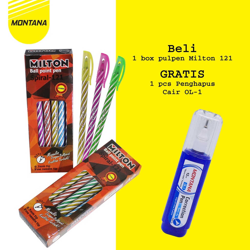 

MONTANA Buy1 Get1!!!! Beli Pena Milton 121 Free 1Pcs Ballpoint Bunga + 1Pcs Ballpoint Pegas