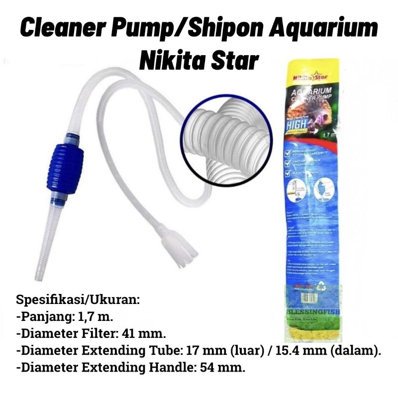 Cleaner Pump Pompa Tangan Pembersih Aquarium Nikita Star Cleaner Pump Aquarium Cleaner Pump Tangan A