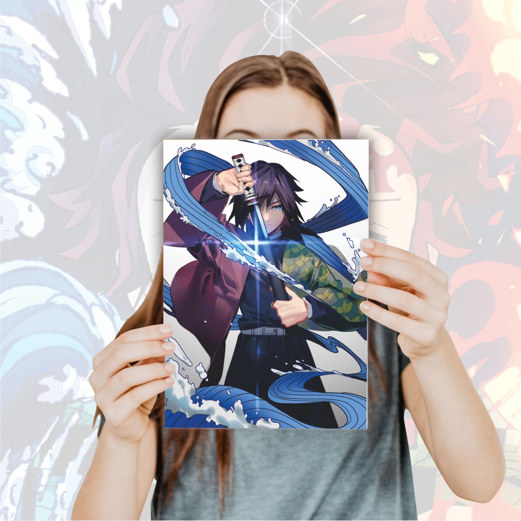 Poster Anime Kimetsu no Yaiba Demon Slayer Nezuko Tanjiro Zenitsu Giyuu Tomioka Inosuke - Size A4+-3