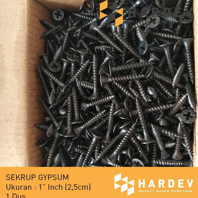 SKRUP GYPSUM SEKRUP GYPSUM DRYWALL 2.5 CM 1 INCH @1 DUS / 500 pcs