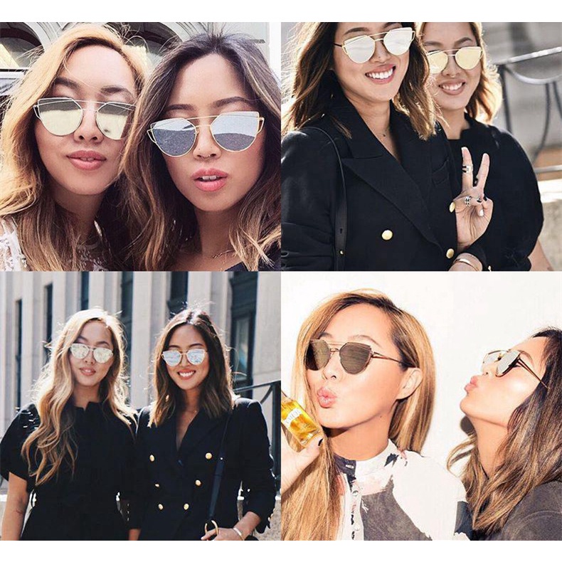 Kacamata Hitam Frame Metal Vintage Sunglassess GF13 versize Cat Eye wanita ACC