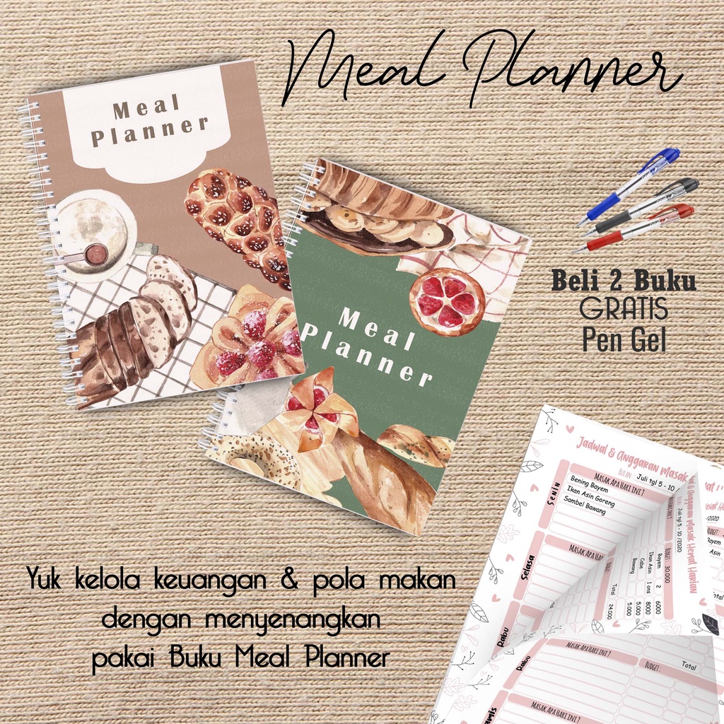 

Laris Meal Planner / Jadwal Menu Hemat Harian Beli 2 Buku Gratis Pen Gel Kode MP06