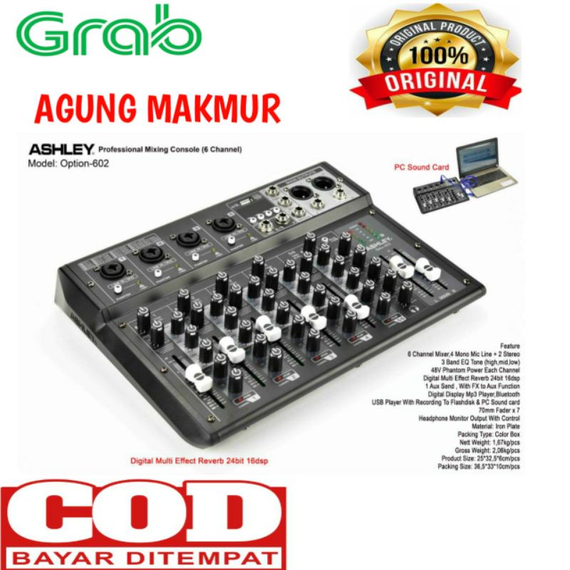 Jual Mixer Audio Ashley Option 602 Original PC Sound Card Shopee
