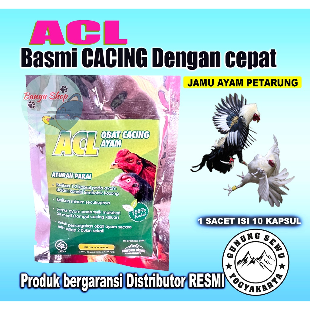 ACL OBAT CACING AYAM ACL EFEKTIF BASMI CACING HERBAL ISI 10 KAPSUL