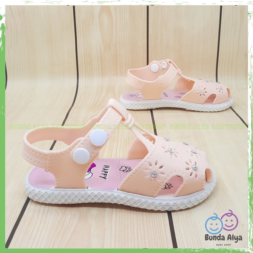 Sendal Anak Perempuan IMPORT Usia 9 Bulan Sampai 3 Tahun PEACH Model Lucu Sepatu Sandal Anak Cewek Karet Elastis Anti Licin Kekinian Nyaman Dipakai Size 16 Sampai 24 Sandal Balita Sendal Anak Import